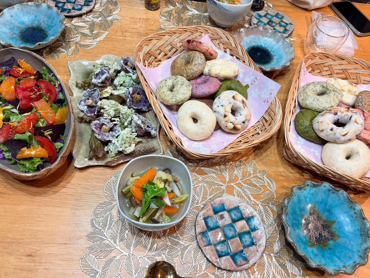 今夜は、米粉で作るベーグルのレッスンでした。